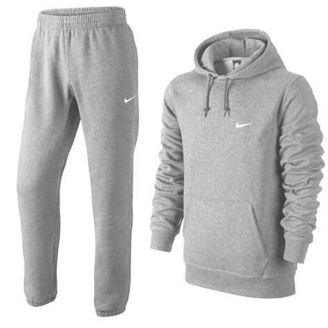 NIKE S M L XL CLUB SWOOSH FLEECE TRACKSUIT GREY MEN'S BOTTOMS HOODIES ...