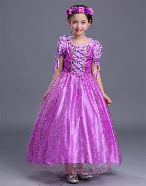 Halloween Girls Rapunzel Dress Tangled Costume Princess Cosplay Fancy ...