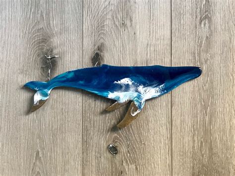 Beach Art Resin Whale Wall Decor Humpback Whale Decor Ocean - Etsy