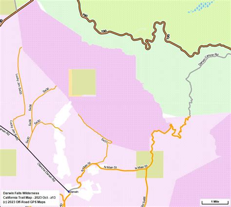 Darwin Falls Wilderness - California Trail Map