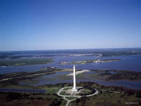 Aerial view of the San Jacinto monument, Houston, Texas | Library of Congress