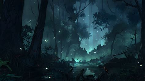 Dark Magical Forest Desktop Wallpaper - Magic Forest Wallpaper