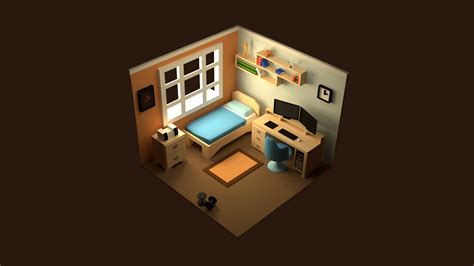 Isometric Bedroom - Room 3D Design on Blender | Isometric, Simple room ...