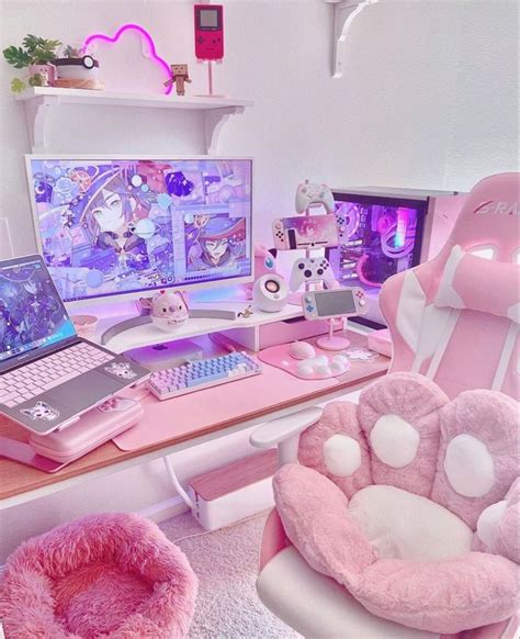 Pink Gaming Setup em 2021 | Ideias de decoração quarto feminino, Ideias ...