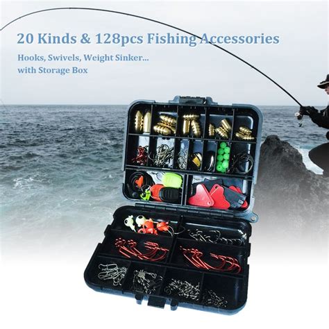 128 Pcs/Set Fishing Accessories Tackle Box Kits | Fishing accessories ...