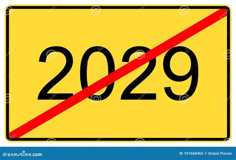 2029 New Year. 2029 New Year On A Yellow Road Billboard Royalty-Free Stock Photography ...