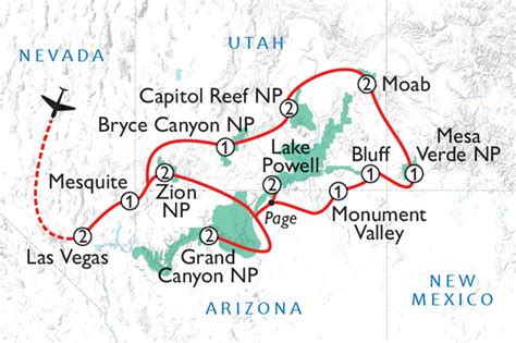 Mighty Five Utah Map - Table Rock Lake Map