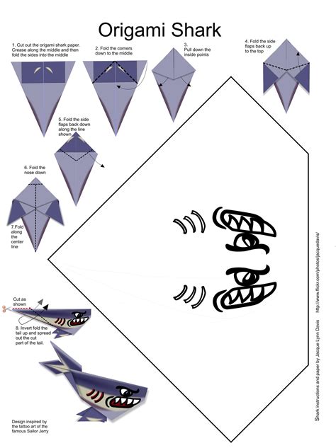 Color your own origami shark | Origami shark, Origami, Origami and kirigami