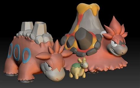 Pokemon Numel Camerupt Mega Evolution 3D model 3D printable | CGTrader