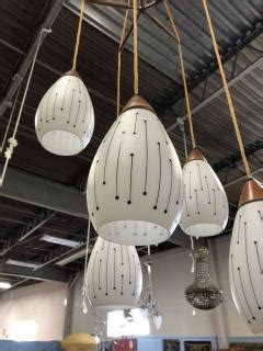 Mid-Century Modern Five Pendant Light Fixture