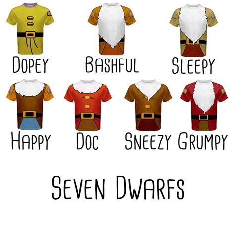 Men's Snow White and the Seven Dwarfs Inspired Shirt | Seven dwarfs ...