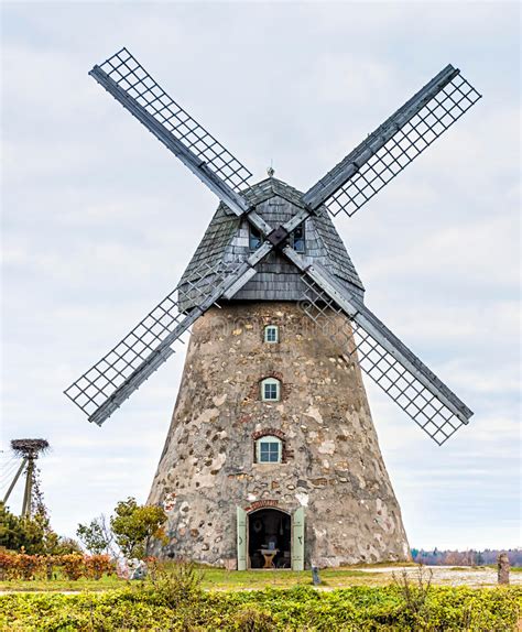 Old windmill near Cesis, Latvia, Europe. Cesis region is beauty spot in Latvia where medieval ...