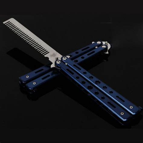 DIA - Butterfly Knife Comb - Blue | Paintball, Stainless steel metal, Survival equipment