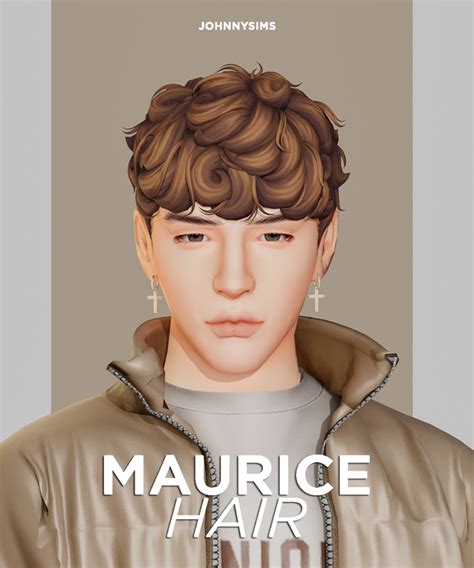 Maurice Hair | JohnnySims | Sims 4 curly hair, Sims 4 hair male, Sims hair