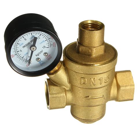 Adjustable DN15 Bspp Brass Water Pressure Reducing Valve with Gauge ...