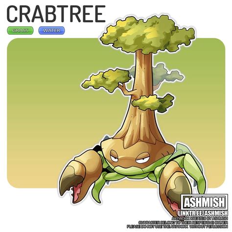 [OC] I draw Crabtree, a grass and water type fakemon : r/pokemon