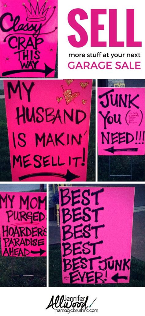 How to advertise for a garage sale with clever signs | Garage sale signs, Yard sale signs funny ...