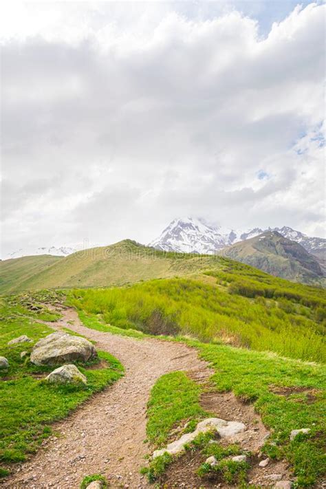 Kazbegi hiking trails stock photo. Image of hite, nature - 187584072