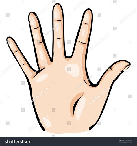 Vector Cartoon Palmwith Fingers Spread Stock Vector (Royalty Free ...