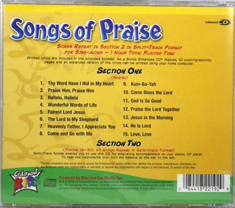 Cedarmont Kids Songs Of Praise Sing-Along NEW CD 15 Classic Songs For Kids | eBay