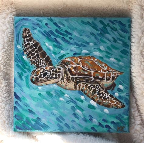 Original Sea Turtle Acrylic Painting - Etsy