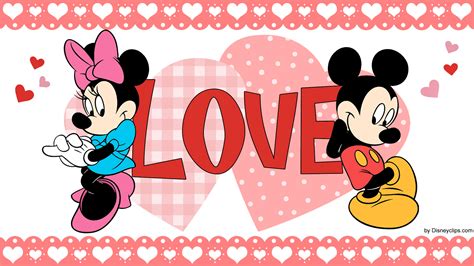 mickey mouse love wallpaper,cartoon,text,font,clip art,illustration ...