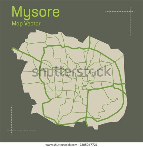 Detailed Vector Mysore Map Mysore City Stock Vector (Royalty Free ...