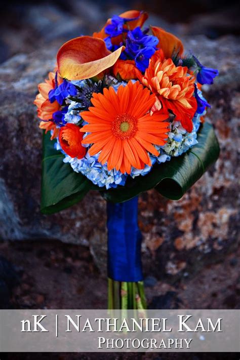 blue and orange bouquet, i love this one | random | Pinterest | Colors, Blue and and Wedding