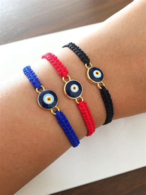 Evil Eye Bracelet Blue String Evil Eye Bracelet Red Evil Eye | Etsy