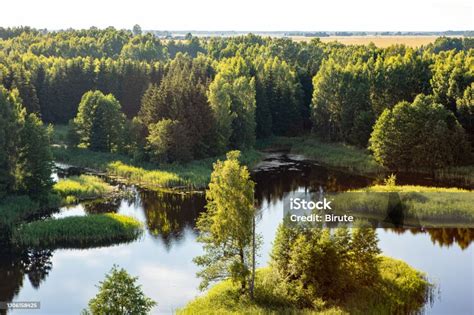 Kirkilai Lakes Near Birzai Lithuania Stock Photo - Download Image Now - Aerial View, Beauty In ...