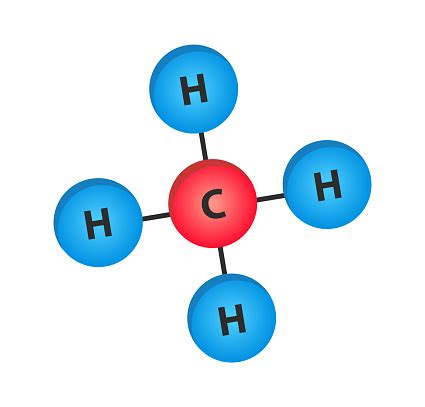 Methane Molecule Structural Formula Stock Illustration - Download Image Now - iStock