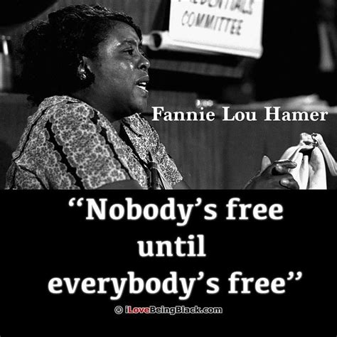 "Nobody's free until everybody's free" ~ Fannie Lou Hamer | African american quotes, American ...