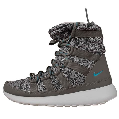 Nike Wmns Rosherun Hi Sneakerboot Print Grey Womens Winter Snow Boots Shoes | Shoe boots, Winter ...