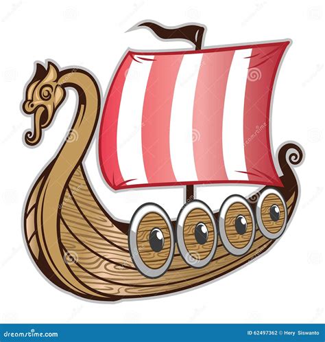 Viking ship stock vector. Illustration of ornament, journey - 62497362