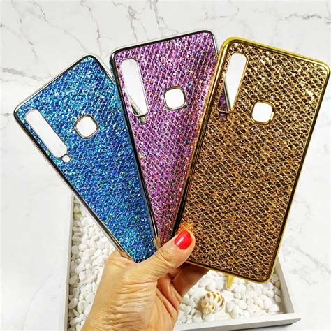 Case For Samsung Galaxy A9 2018 Case Electroplated Glitter Fish Scale Soft Silicon Phone Cover ...