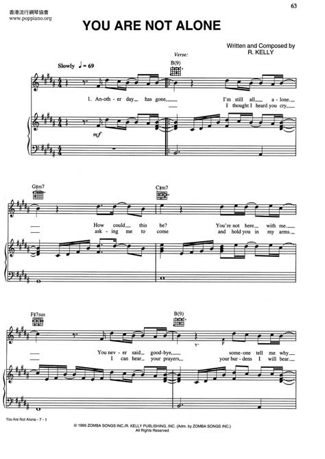 Michael Jackson-You Are Not Alone Sheet Music pdf, - Free Score Download ★