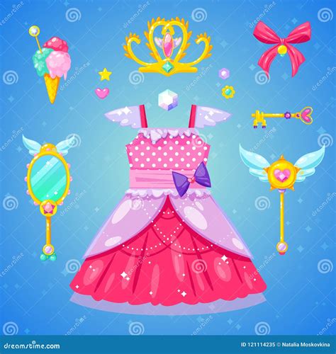 Set of Princess Accessories Stock Vector - Illustration of paper, clip ...