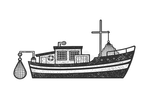 Trawler Fishing Boat Drawing - K0nem