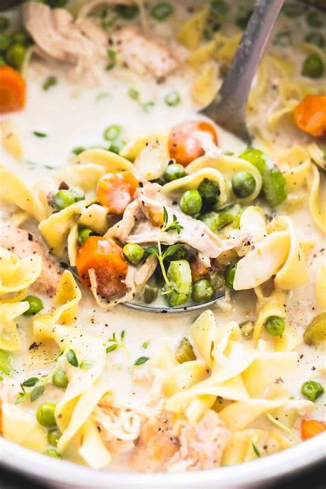 Slow Cooker OR Instant Pot Creamy Chicken Noodle Soup | Creme De La Crumb