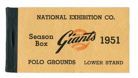 1951 NY Giants Season Ticket Book