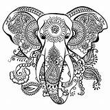 Elephant Head Mandala coloring Page  Download Print Or Color Online sketch template