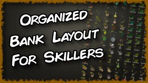 OSRS | Organized Bank Layout for Skillers - YouTube