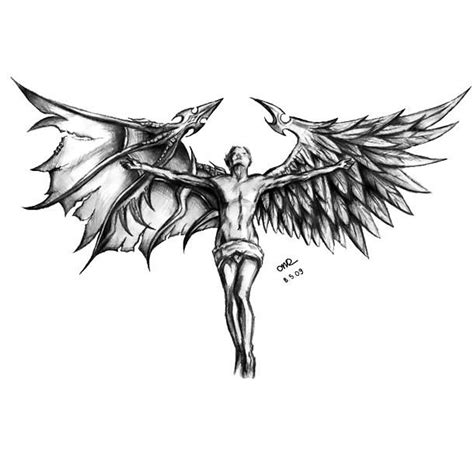 half devil half angel wings tattoo - tattooremovalgrandrapids