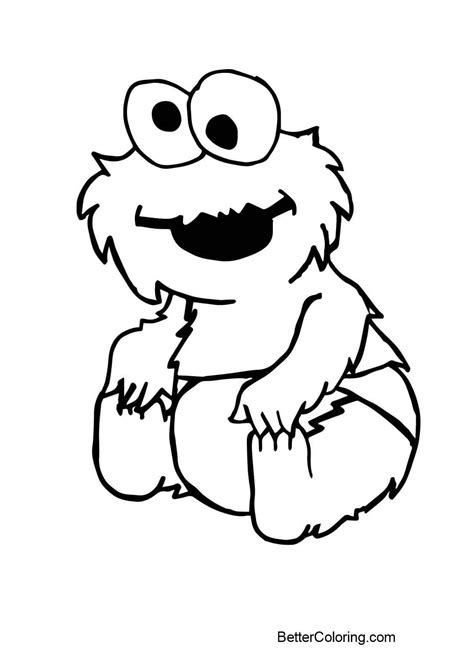 Baby Elmo Coloring Pages Lineart - Free Printable Coloring Pages