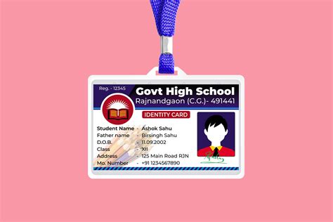 School Identity Cards, School ID Card Template - Free Hindi Design