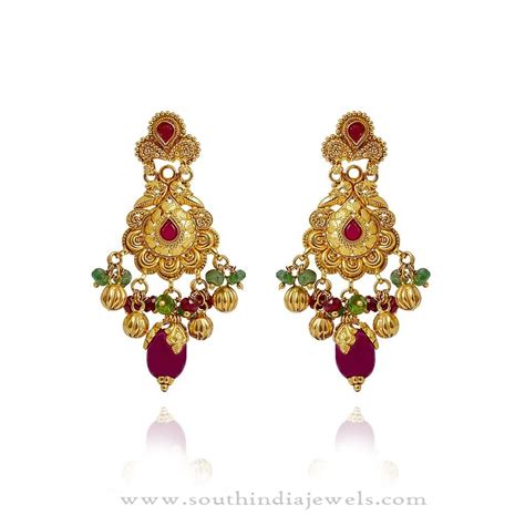 Gold Earrings Design ~ South India Jewels