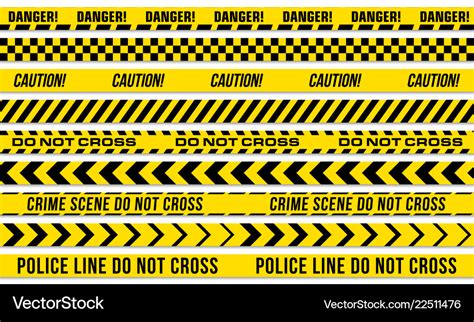 Black and yellow stripes police tape Royalty Free Vector