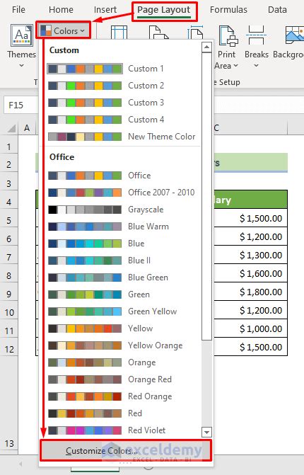 How To Customize Table Colors In Excel - Design Talk