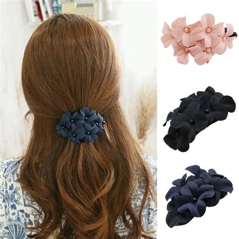 Sweety Flowers Pearl Hairpin Hair Clips Women Lady Plastic Barrette Fashion Hair Accessories ...