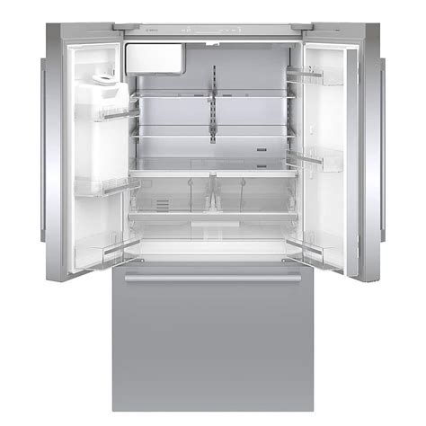 Bosch 500 Series 26 Cu. Ft. French Door Smart Refrigerator with QuickIcePro Stainless Steel ...